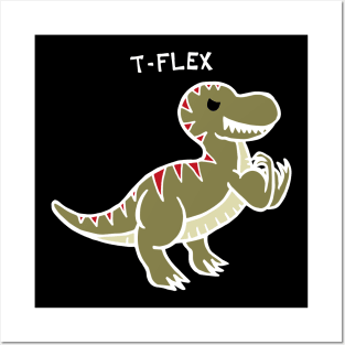 T-Flex T-Rex (White) Posters and Art